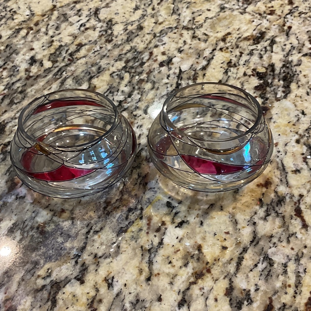 Partylite Pair of Calypso mosaic tealite candle holders